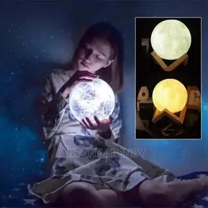 Lighting Night Light Bedside Lamp 3D Printed Moon Light.