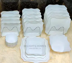 26pc Bestway Opal Dinner Set With Gold Rim