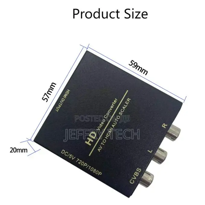 AV (RCA) to Hdmi-Compatible Audio Video Converter,