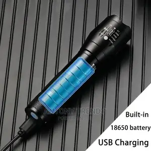 Rechargeable LED Flashlight Use Powerful T6 Lamp Beads .