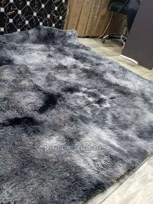 Grey Soft Patched Fluffy Carpet
