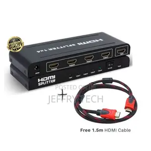 3D 4K HDMI Splitter (4-Way) With Free HDMI Cable
