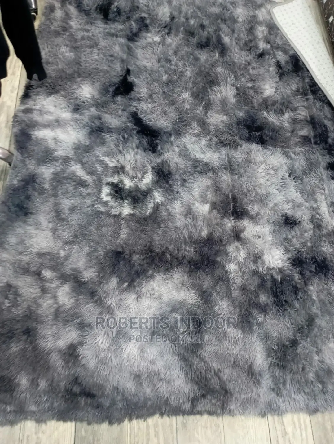 Grey Soft Patched Fluffy Carpet