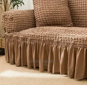 Beige Turkish Elastic Sofa Cover 5 Sitter