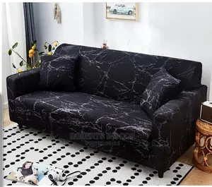 Black Elegant Printed Sofa Cover