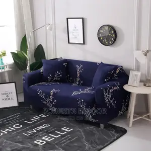 Blue Flowered Elegant Sofa Cover