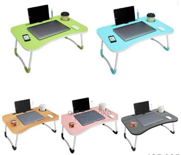 Portable Foldable Laptop Compute Table Stand With Cup Holder - main view