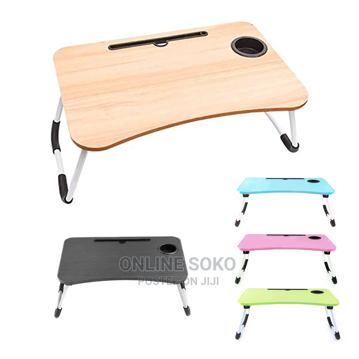 Portable Foldable Laptop Compute Table Stand With Cup Holder