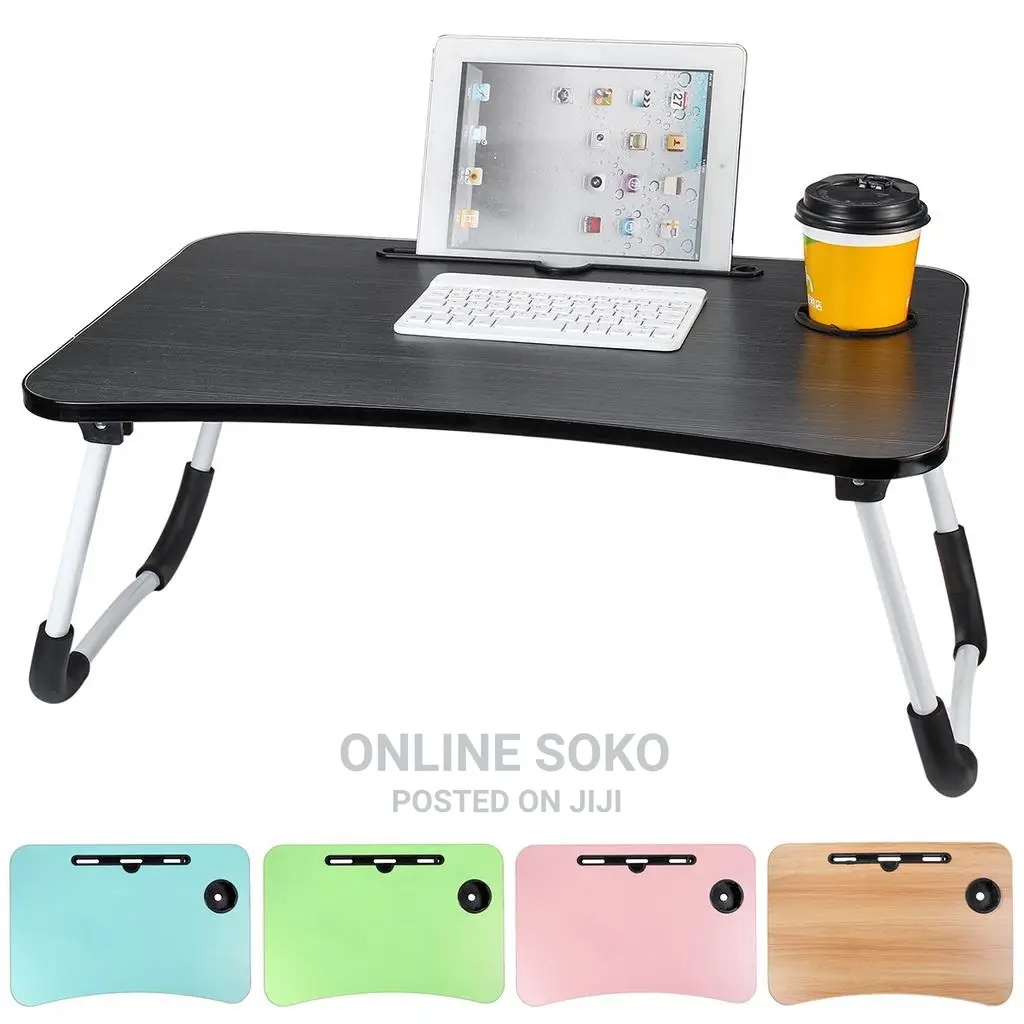 Portable Foldable Laptop Compute Table Stand With Cup Holder