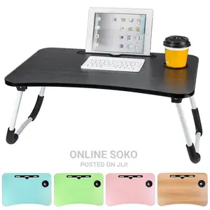 Portable Foldable Laptop Compute Table Stand With Cup Holder