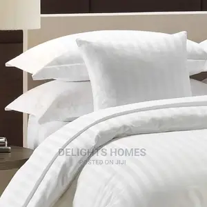 White Stripped Cotton Duvet Cover 6/6