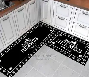 Black White Kitchen Mat