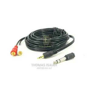 5m RCA to 3.5mm Jack Cable With 6.5mm Jack Adapter