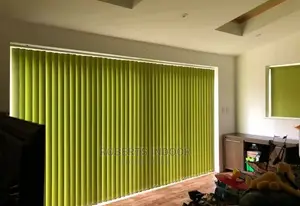 Green Vertical Office Window Blinds