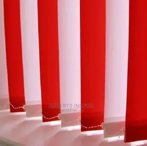 White and Red Vertical Office Window Blinds