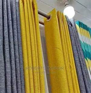 Grey and Mustard House Curtain