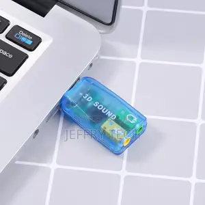 External USB Sound Card 3D Audio Headset Microphone Adapter
