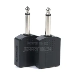 2pcs 6.5mm Male to 2 Dual 6.5mm Female Mono Audio Y Splitter