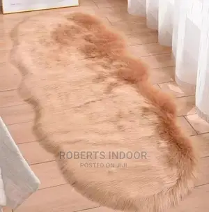 Brown Bedside Faux Far Mat