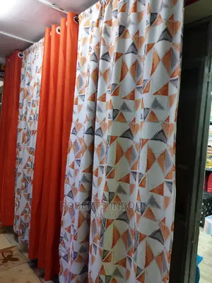 Printed Orange Elegant House Curtain