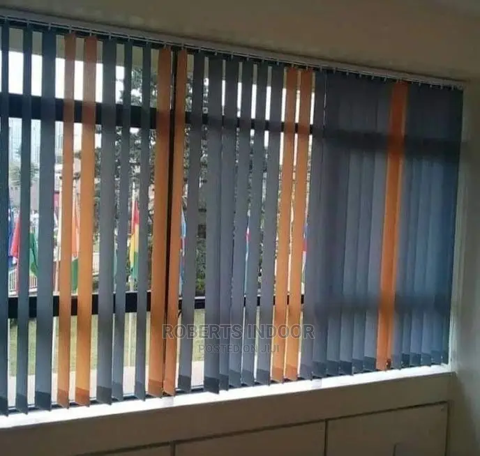 Orange Grey Vertical Window Blinds