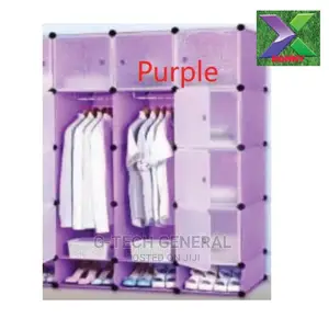 Diy Cabinet Portable 3 Column Plastic Wardrobe Multicolors