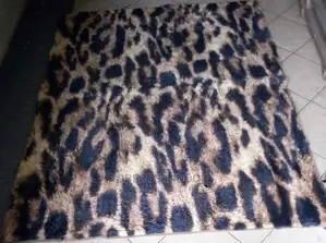 Brown Patched Fluffy Carpet 7*8