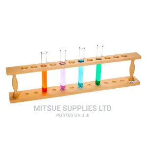 A Set of 3 Test Tube Stand 12 Hole Wooden Local