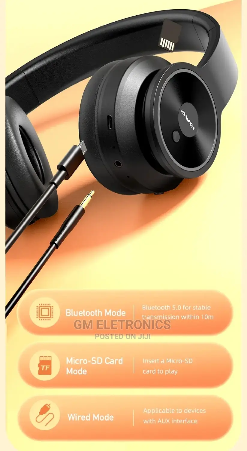Awei A996BL Wireless Headset With Mic Noise Cancellation