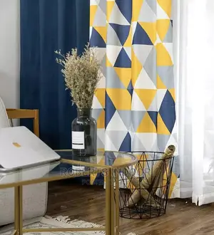 Printed Blue Elegant House Curtain
