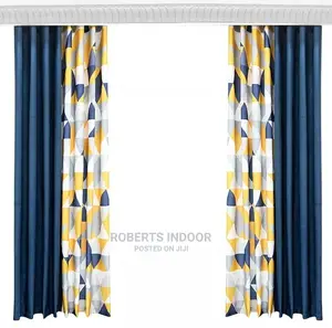 Printed Blue Elegant House Curtain