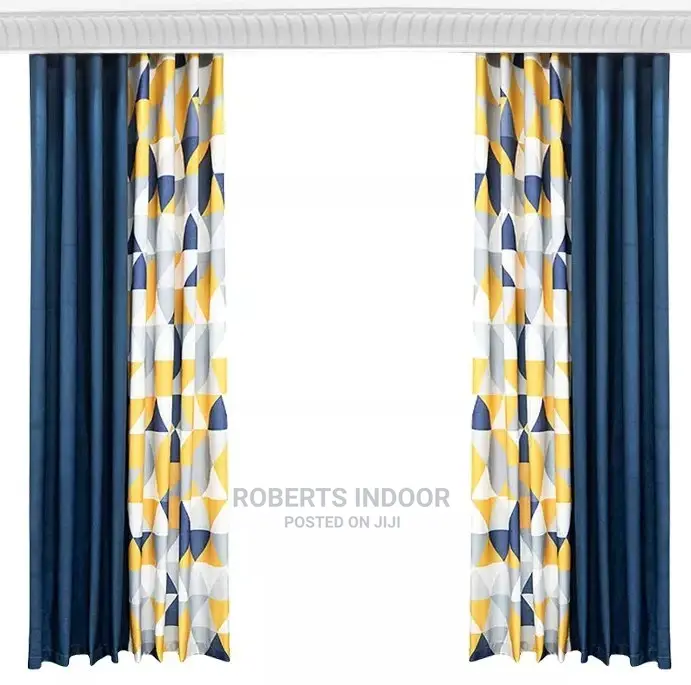 Printed Blue Elegant House Curtain