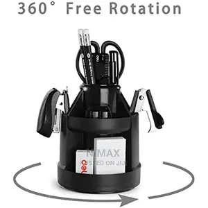 Desk Organizer Black With Rotation Stand