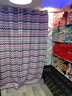 Printed Pink and Purple House Curtain