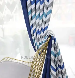 Printed Blue Elegant House Curtain