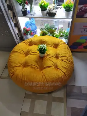 Mustard Yellow Elegant Floor Pillow