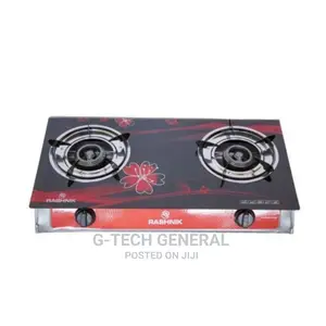Rashnik Two Burner Table Top Gas Stove-Glass, Auto Ignition