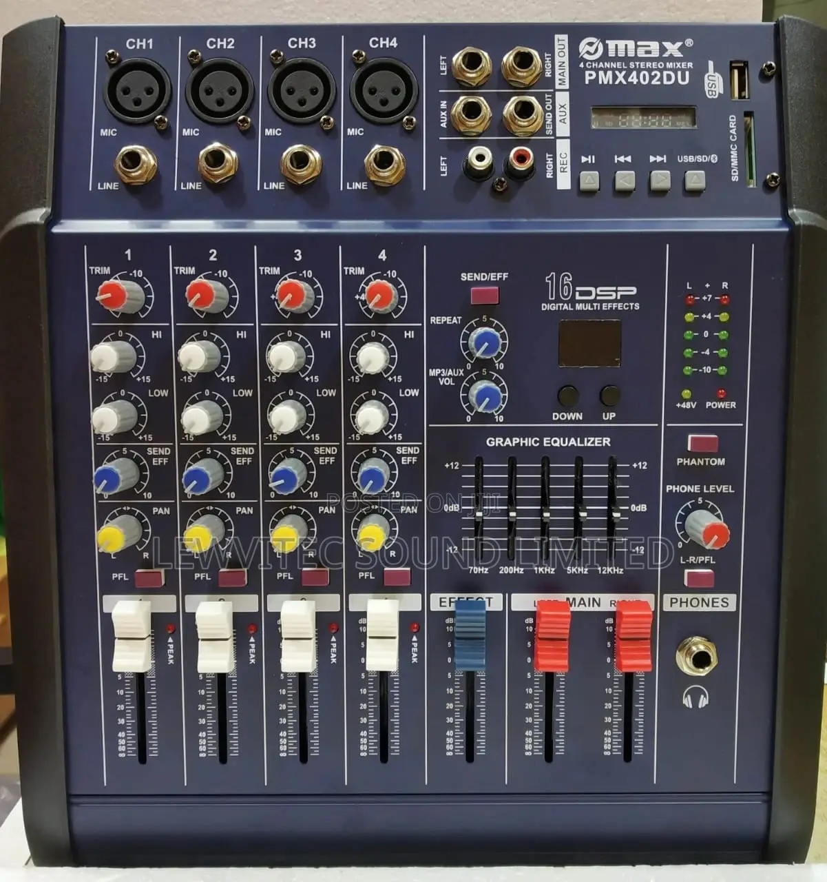4 Channels Powered Mixer