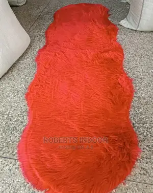 Red Faux Far Mat