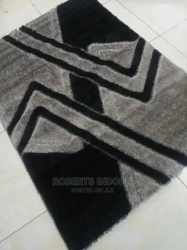 5*8 Turkish Soft Grey and Black House Carpet