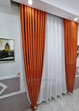 Orange Elegant House Curtain