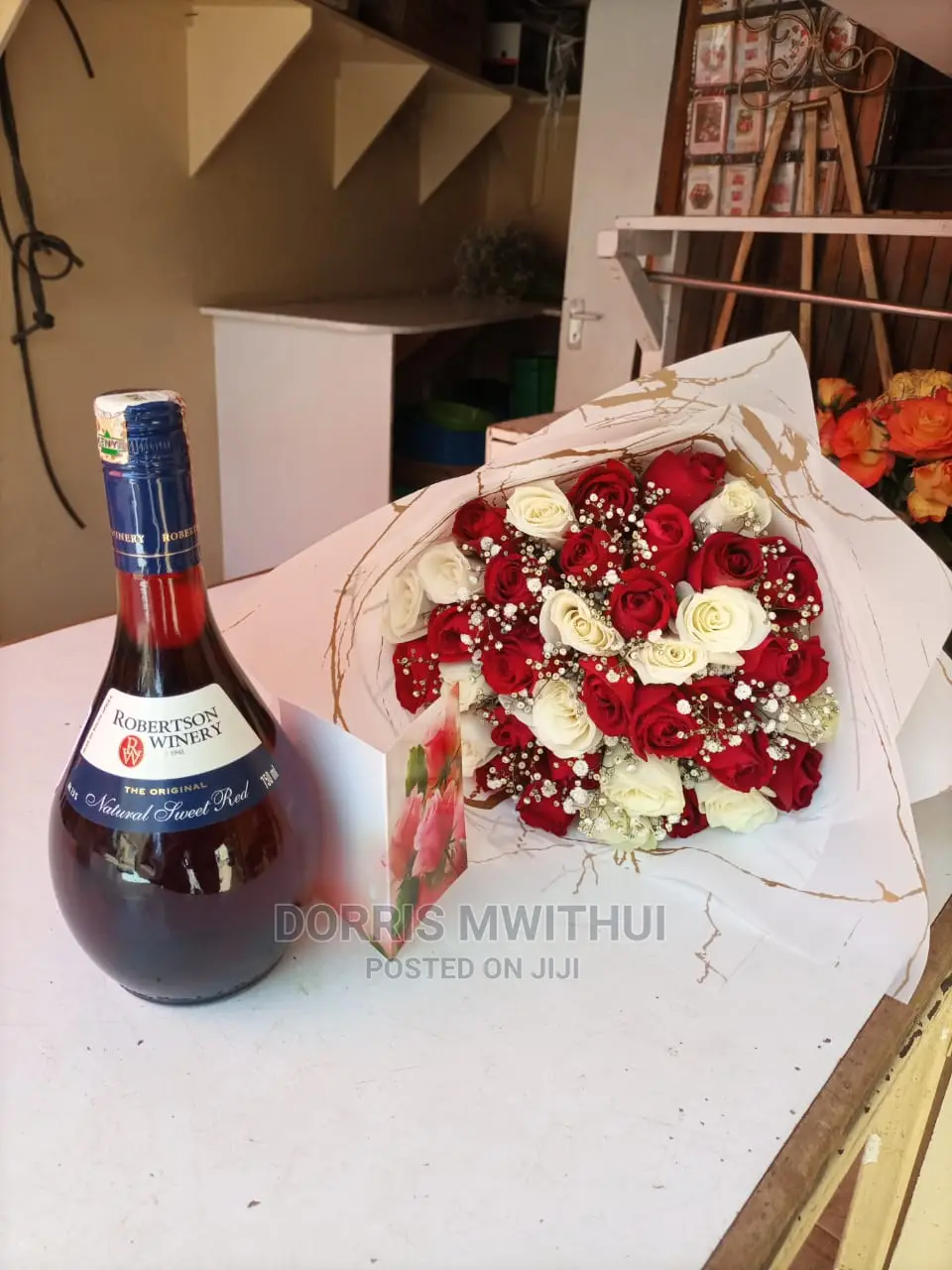 Flower Bouquets With Wine