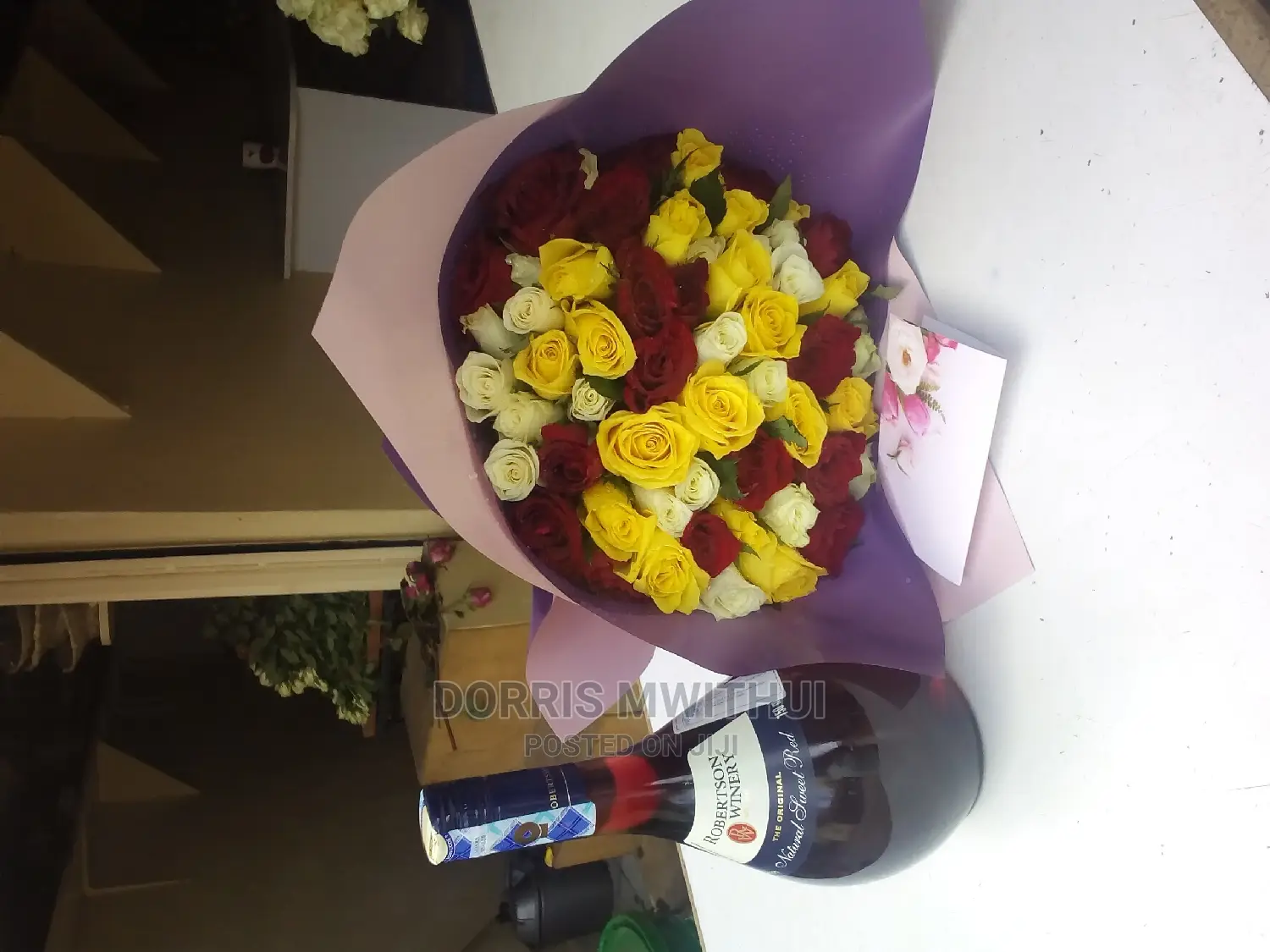 Flower Bouquets With Wine