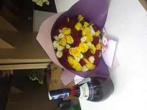 Flower Bouquets With Wine
