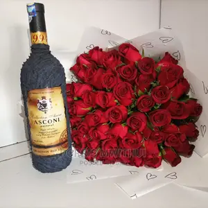 Flower Bouquets With Wine