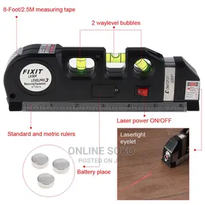 Multipurpose Spirit Laser Level With Tape Measure