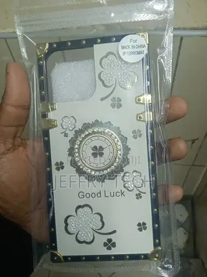 iPhone 13 Pro Max Bling Glitter Lucky Flower Square Case W