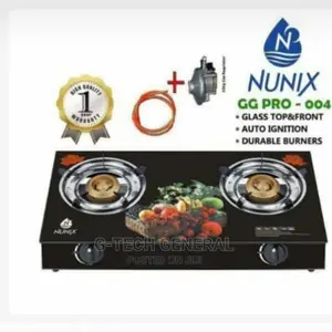Nunix Two Burner Glass Top Gas Cooker