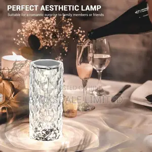 Crystal Bedside Lamp Rechargeable Night Light Remote Control