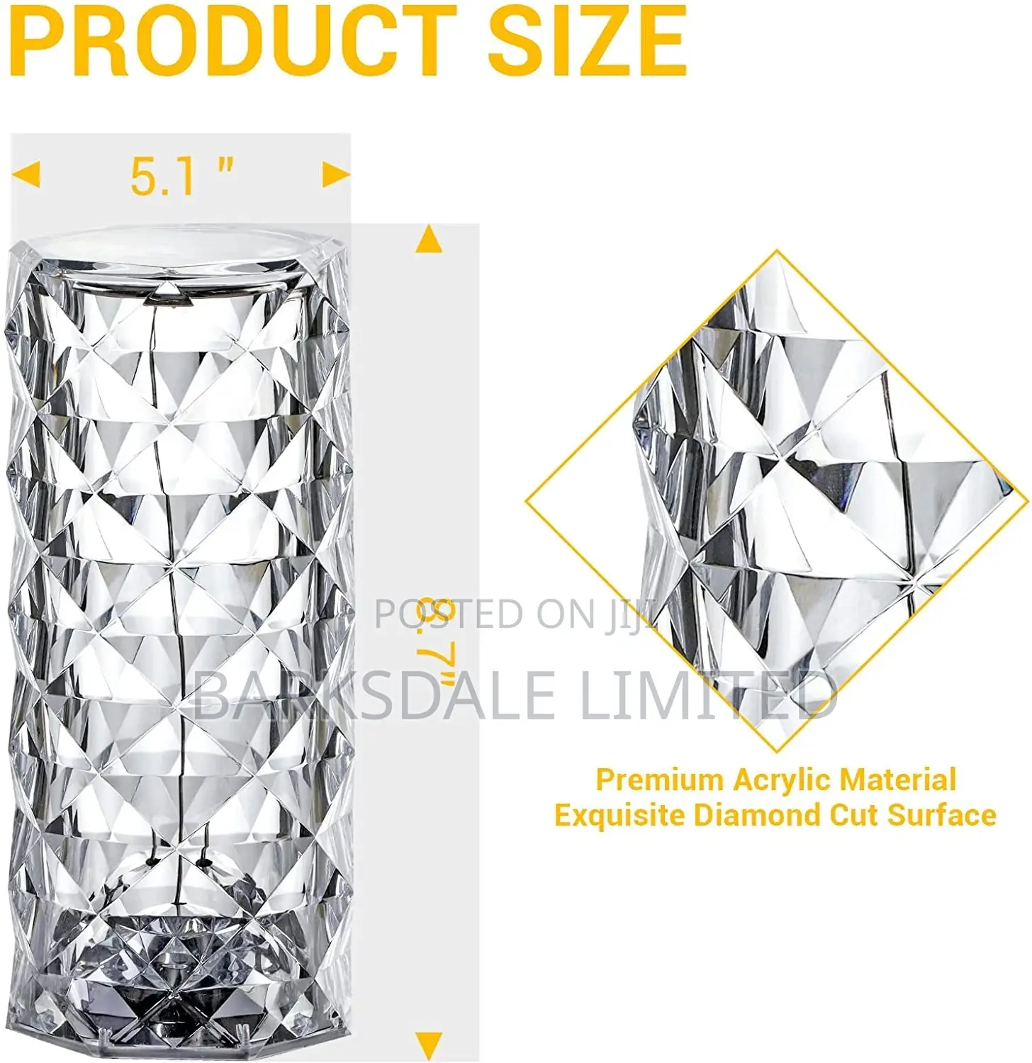 Crystal Bedside Lamp Rechargeable Night Light Remote Control